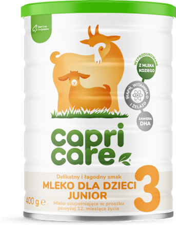Junior Mleko uzupełniające na bazie mleka koziego dla dzieci powyżej 12. miesiąca życia capricare