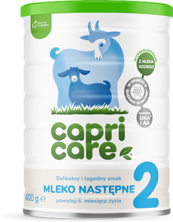 Mleko następne na bazie mleka koziego dla niemowląt po 6. miesiącu życia capricare