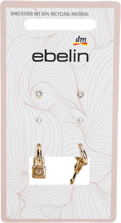 Ohrringe Schloss und Schlüssel gold plus Strass- und Perlenstecker ebelin