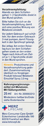 Melatonin Spray 2mg tetesept