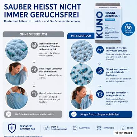 Hygiene-Silbertuch für 150 WL Kuno