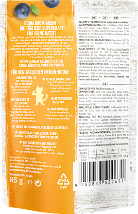 Nassfutter Katze mit Ente & Pute, immunity, 2in1 Menü mit Benefit Wildes Land