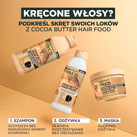 Maska do włosów wygładzający Cocoa Butte Hair Food GARNIER