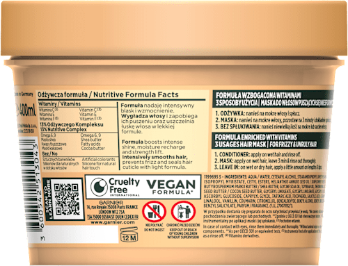 Maska do włosów wygładzający Cocoa Butte Hair Food GARNIER