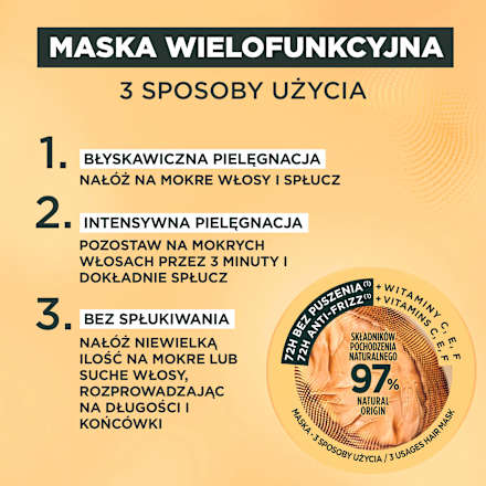 Maska do włosów wygładzający Cocoa Butte Hair Food GARNIER