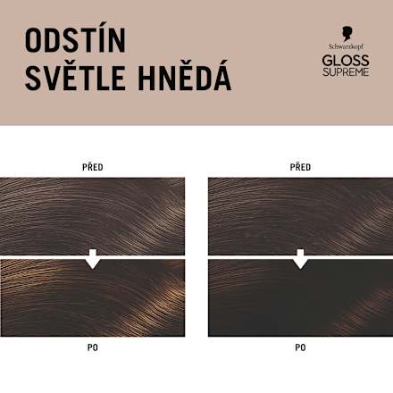 pečující barva na vlasy Gloss Supreme, světle hnědá Schwarzkopf GLOSS SUPREME