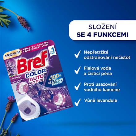 WC blok COLOR AUTO ACTIVE Levandule Bref