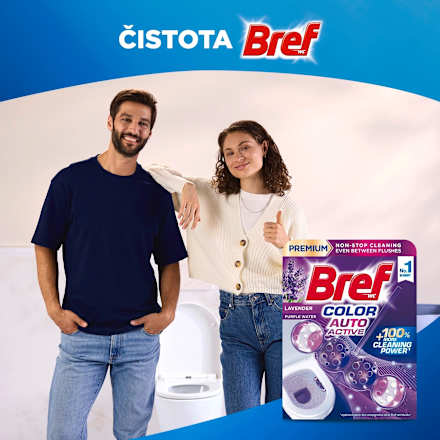 WC blok COLOR AUTO ACTIVE Levandule Bref