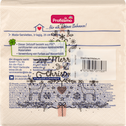 Servietten "Weihnachtsbaum" (25x25 cm) Profissimo