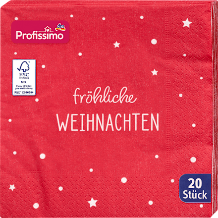 Servietten "fröhliche WEIHNACHTEN" (33x33 cm) Profissimo