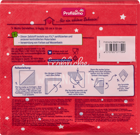 Servietten "fröhliche WEIHNACHTEN" (33x33 cm) Profissimo