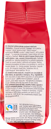 Schokolierte Apfelringe, Vollmilch dmBio