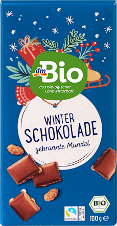 Cioccolato al latte Bio con mandorle Bio caramellate dmBio