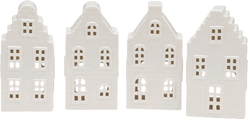 Keramikwindlicht Giebelhaus, weiß glänzend Dekorieren & Einrichten