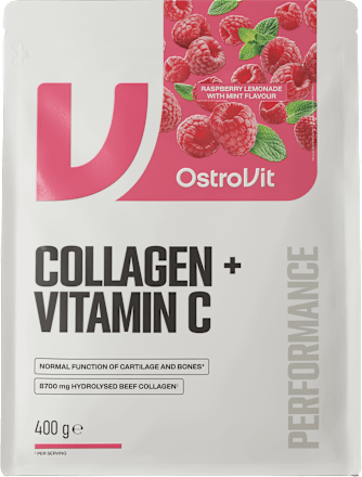 Kolagen + Witamina C, malinowa lemoniada z miętą OstroVit
