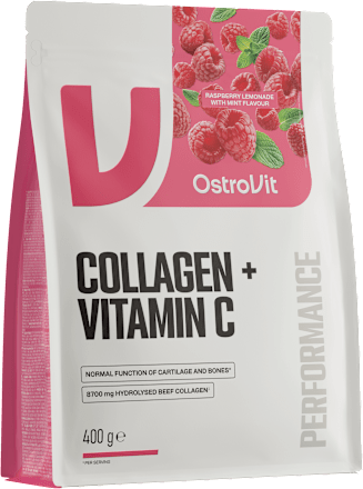 Kolagen + Witamina C, malinowa lemoniada z miętą OstroVit