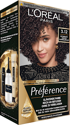 Haarfarbe 3.12 Intensives Kühles Dunkelbraun L'ORÉAL PARiS PRÉFÉRENCE