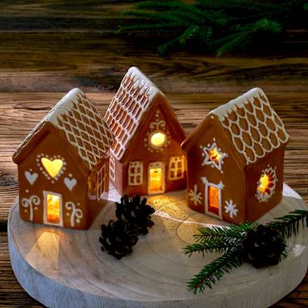 LED Lebkuchenhaus, Keramik (7x7x10 cm) Dekorieren & Einrichten