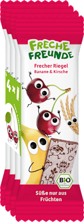 Fruchtriegel Banane & Kirsche, ab 3 Jahren (4x23 g) Freche Freunde