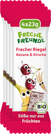 Fruchtriegel Banane & Kirsche, ab 3 Jahren (4x23 g) Freche Freunde
