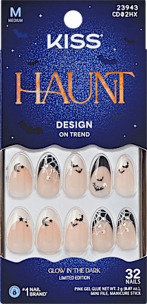 Künstliche Nägel, Haunt Hallo Queen Glow In The Dark Medium KISS