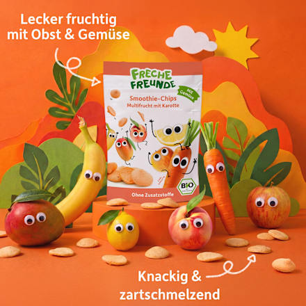 Kindersnack Smoothie-Chips Multifrucht mit Karotte ab 3 Jahren Freche Freunde