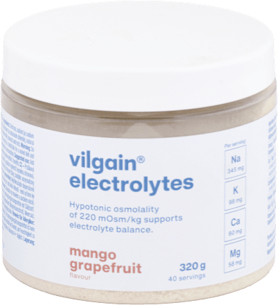 Hypotonický nápoj v prášku s elektrolytmi electrolytes s príchuťou mango grapefruit vilgain
