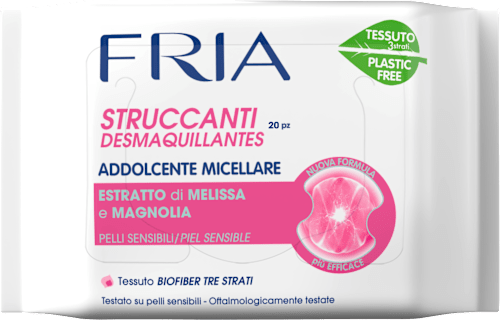 Salviette struccanti addolcente micellare per pelli sensibili FRIA
