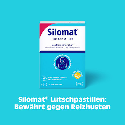 Silomat Hustenstiller Dextromethorphan mit Zitronen-Geschmack 7,7 mg Lutschpastillen Silomat