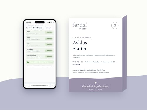 Zyklus Starter – Bluttest mit Laboranalyse für Zuhause fertia health