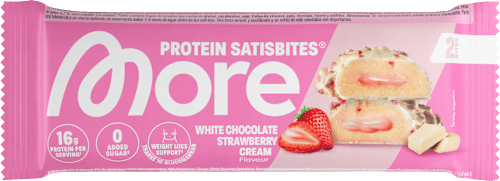 Proteinriegel Satisbites White Strawberry More Nutrition