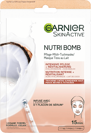 Tuchmaske Nutri Bomb Hyaluronsäure + Kokosmilch Garnier Skin Active