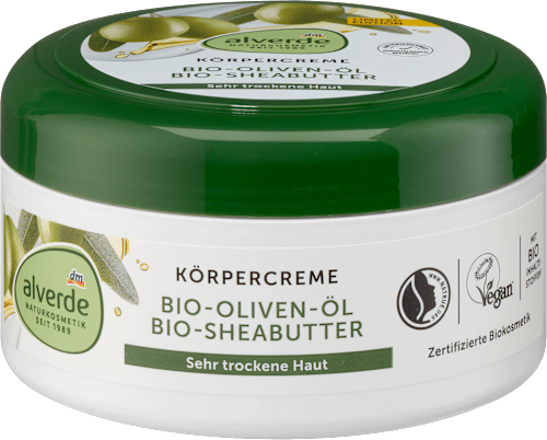 Körpercreme Olivenöl, Sheabutter alverde NATURKOSMETIK