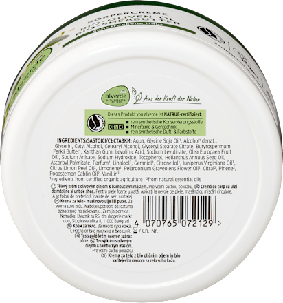 Körpercreme Olivenöl, Sheabutter alverde NATURKOSMETIK