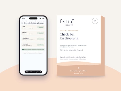 Check bei Erschöpfung– Bluttest mit Laboranalyse für Zuhause
 fertia health
