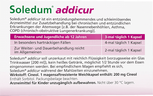 Soledum addicur 200 mg Cineol magensaftresistente Weichkapseln Soledum