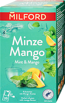 Borsmenta-mangó ízű gyógynövényes tea, 20 filter Milford