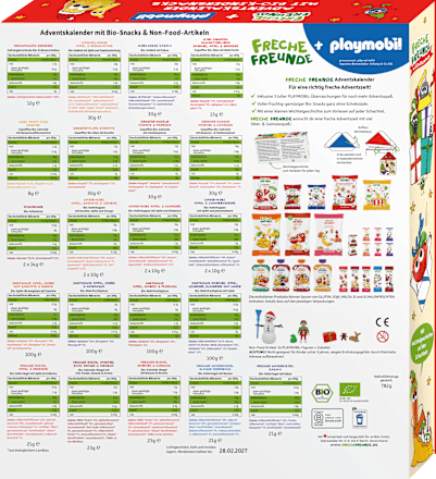 Adventkalender Wichtelhaus mit Bio-Kindersnacks + Playmobil Freche Freunde