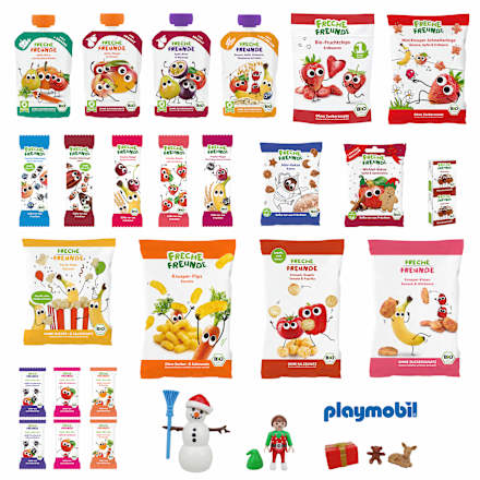 Adventkalender Wichtelhaus mit Bio-Kindersnacks + Playmobil Freche Freunde