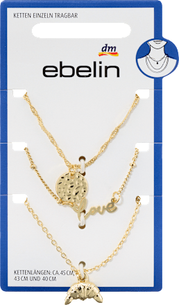 Halsketten Croissant & love, Gold-Optik ebelin