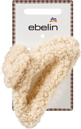 Haarklammer Teddystoff, beige ebelin