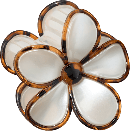 Haarklammer Blume, weiß-braun ebelin