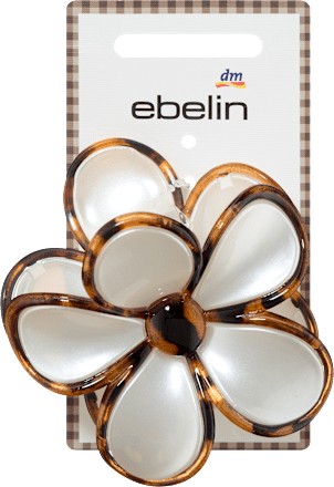 Haarklammer Blume, weiß-braun ebelin