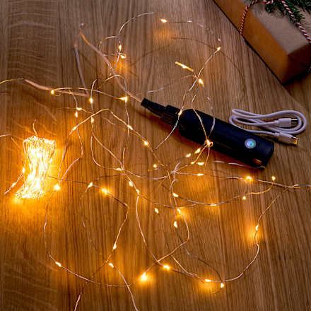 LED Lichterkette, softgold (9,90 m) Dekorieren & Einrichten