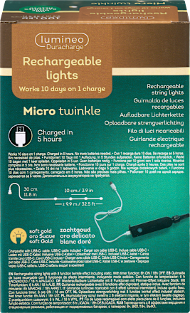 LED Lichterkette, softgold (9,90 m) Dekorieren & Einrichten