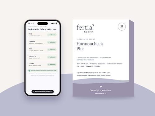 Hormoncheck+ – Bluttest mit Laboranalyse für Zuhause fertia health