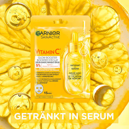 Tuchmaske Vitamin C + Hyaluronsäure Garnier Skin Active