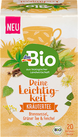 Kräutertee, Deine Leichtigkeit mit Brennnessel, Grüner Tee & Fenchel (20 Beutel) dmBio