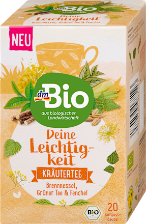 Kräutertee, Deine Leichtigkeit mit Brennnessel, Grüner Tee & Fenchel (20 Beutel) dmBio