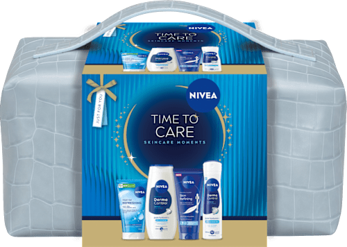 Подаръчен комплект Time to Care + козметичен несесер NIVEA